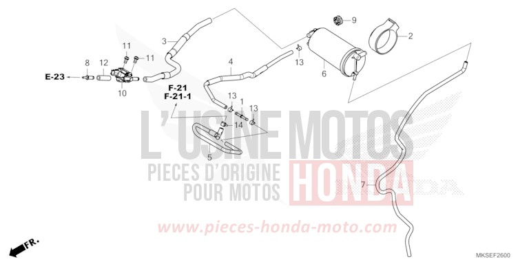 AKTIVKOHLEBEHAELTER von Africa Twin DCT MAT BALLISTIC BLACK METALLIC (NHA86) von 2021